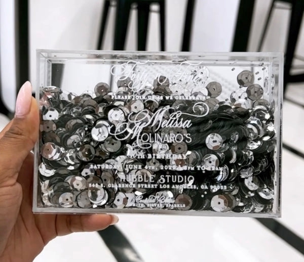 Sequin Acrylic Invitation