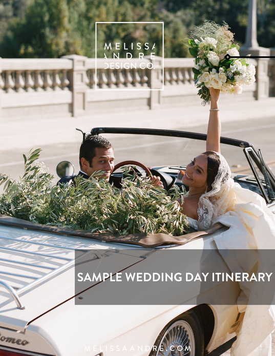 Sample Wedding Day Itinerary
