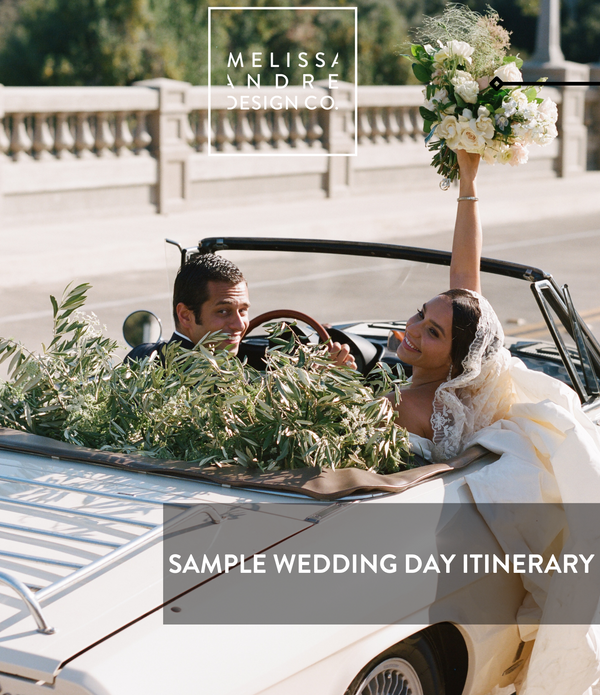 Sample Wedding Day Itinerary